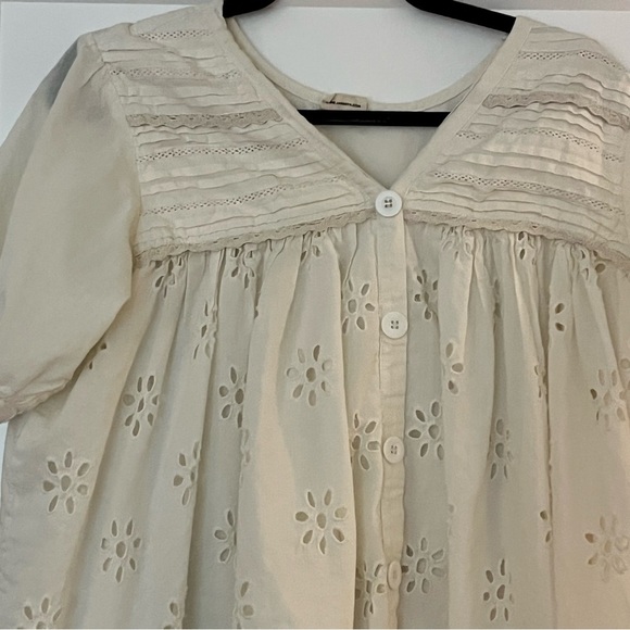 Cotton eyelet flowy white midi dress - Picture 5 of 11